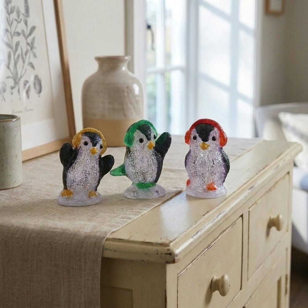 Garden Greatness LED Outdoor Penguin Figurines Set of 3