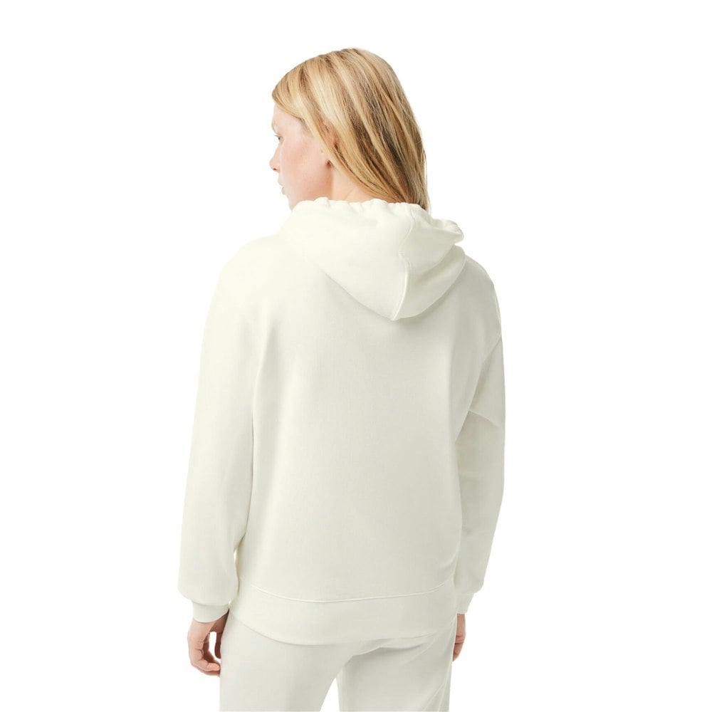 Lacoste Womens/Ladies Fleece Relaxed Fit Hoodie - Cream