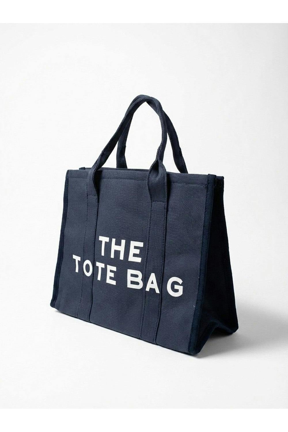 Chloe Womens Canvas Slogan Tote Bag - Navy
