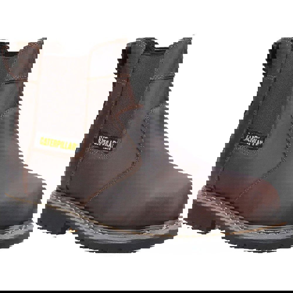 Caterpillar Mens Powerplant Dealer Leather Safety Boots - Brown