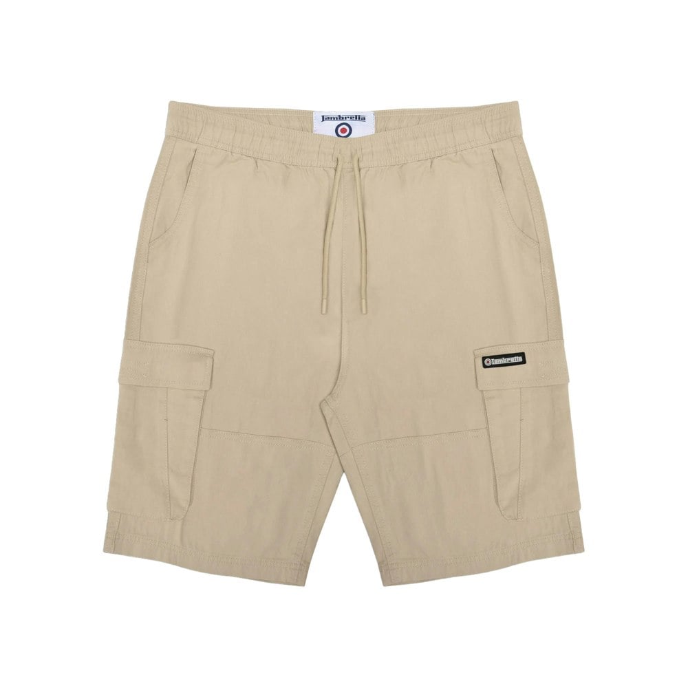 Lambretta Mens Utility SS25 Cargo Shorts - Stone