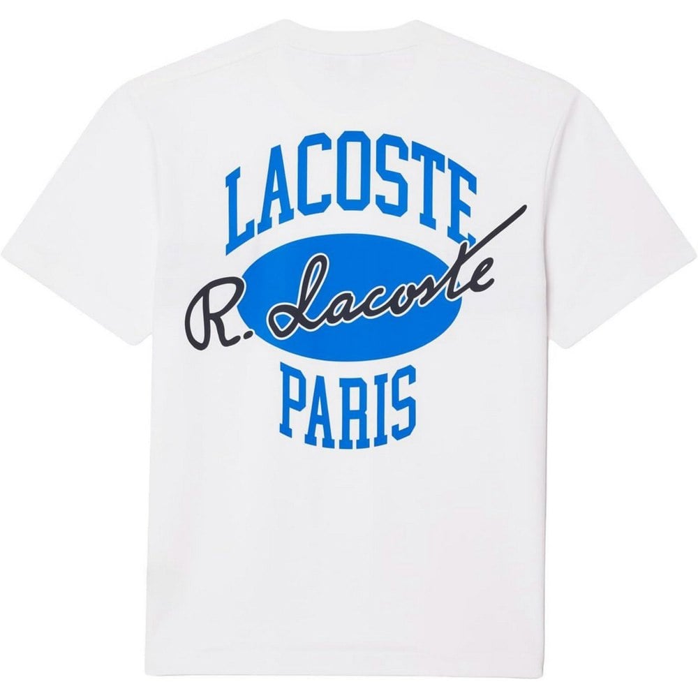 Lacoste Mens Heritage Printed Cotton T-Shirt - White
