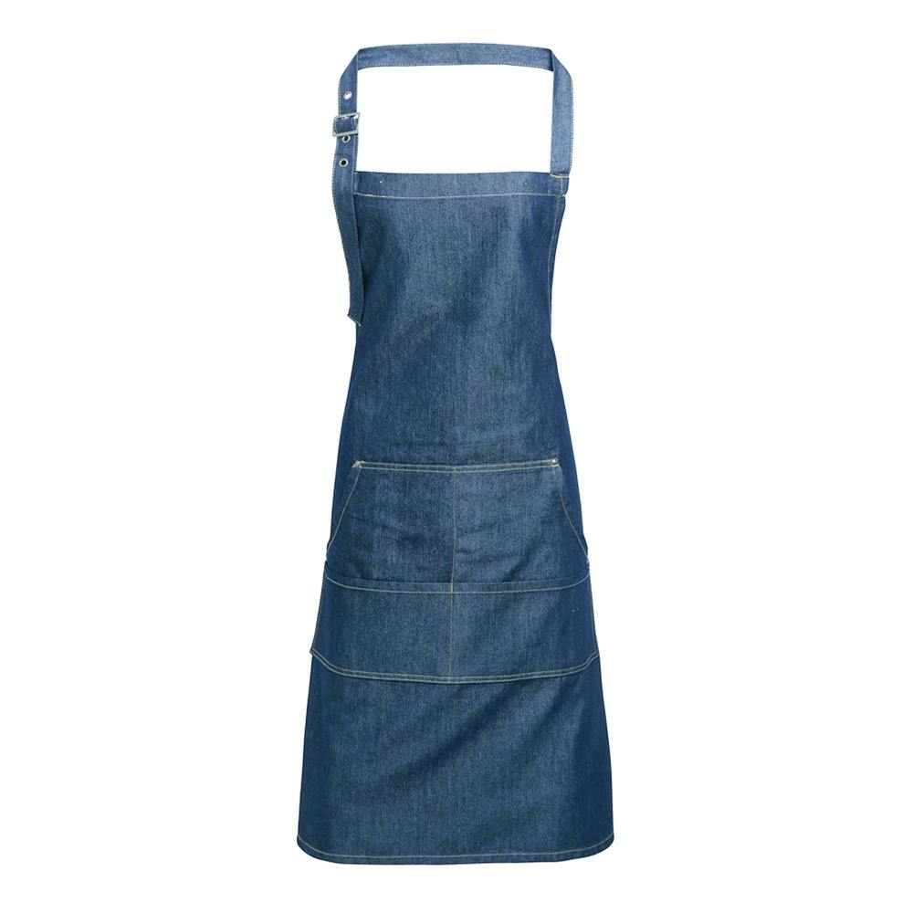 Premier Unisex Adult Colours Pocket Full Apron - Blue Denim - One Size - Blue Denim - 65% Polyester/35% Cotton Twill