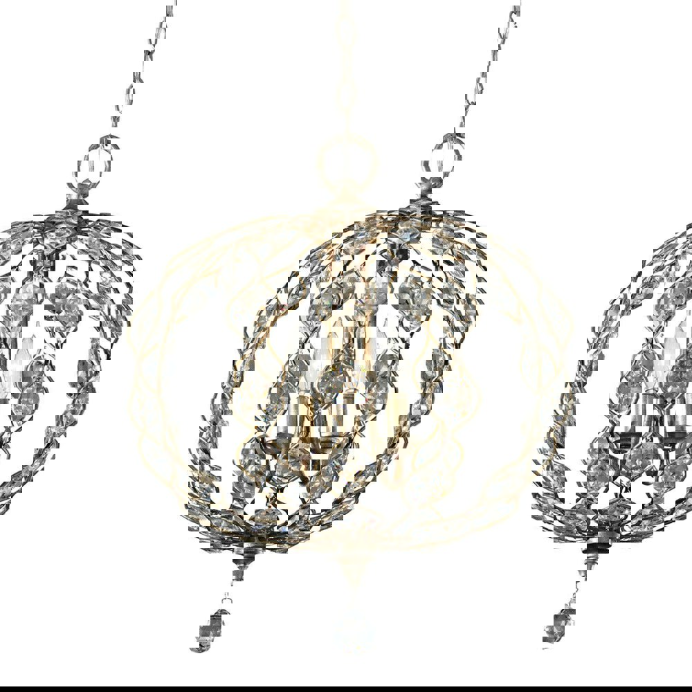 3 Bulb Chandelier Hanging Pendant LIght Burnished Silver LED E14 60W Bulb Loops