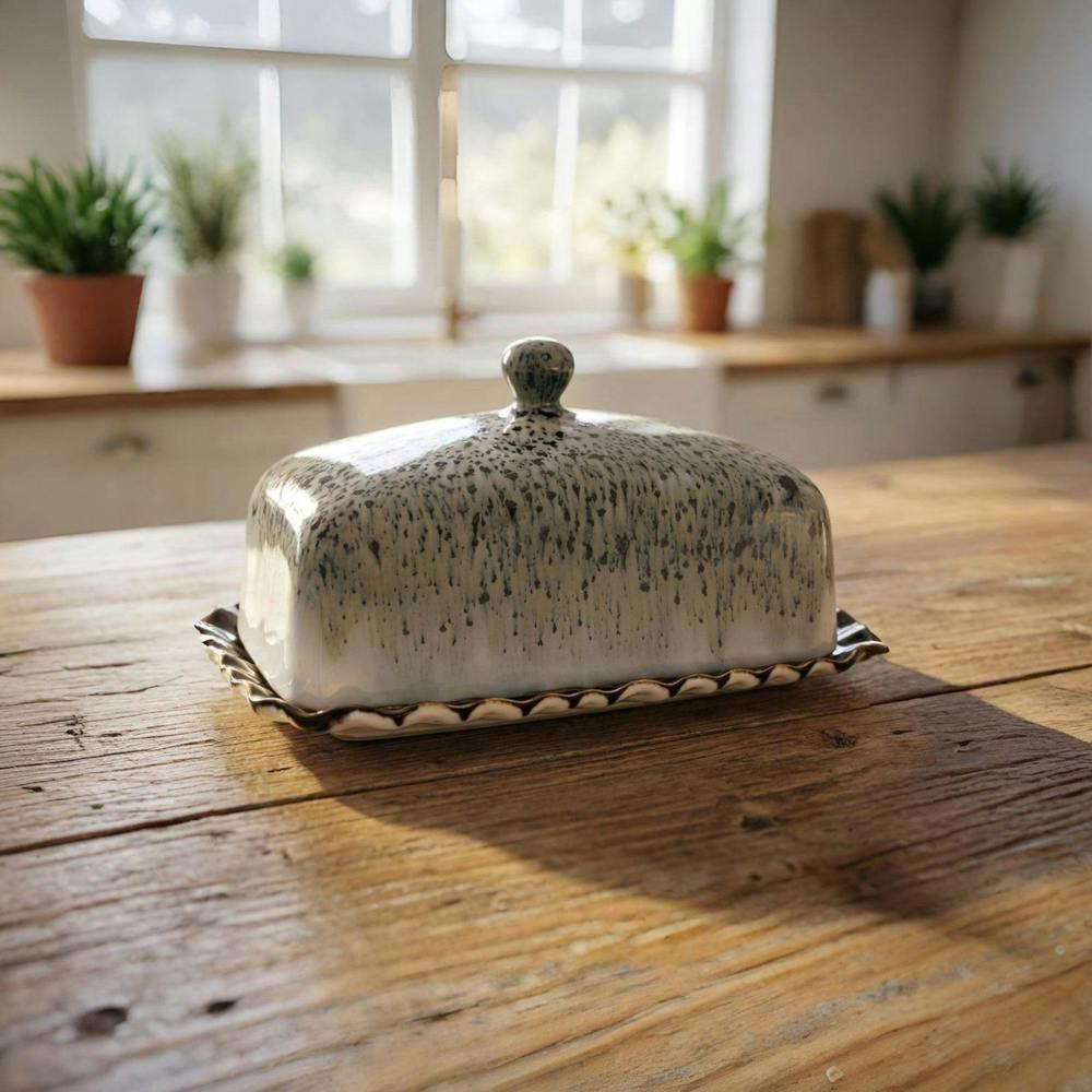 Garden Greatness Reactive Glaze Butter Dish