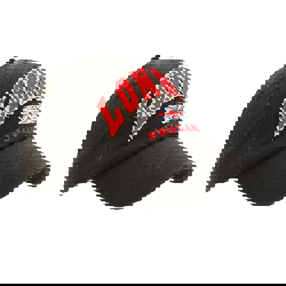 Universal Textiles Mens London England Union Jack 3D Retro Design Baseball Cap - Black
