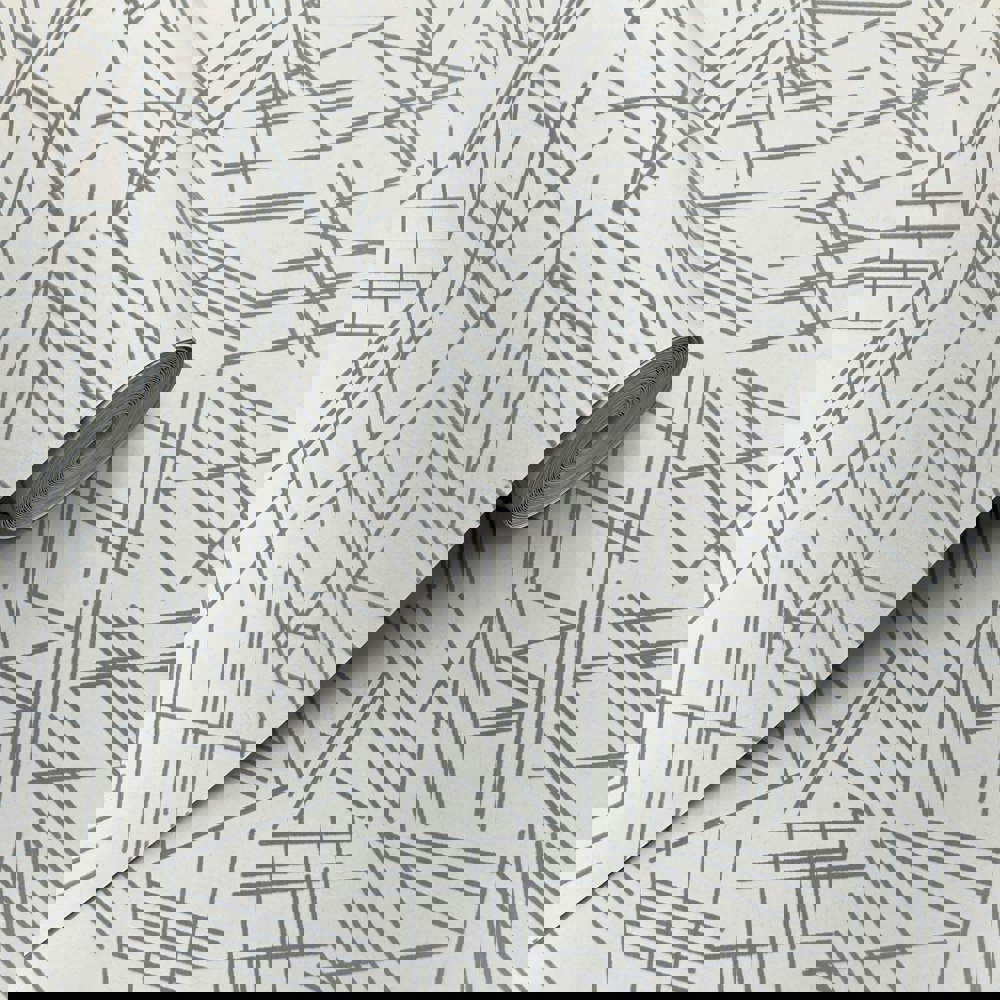 Tilt grey flock wallpaper