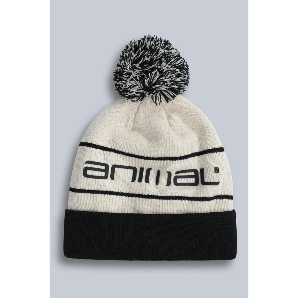 Animal Dylan Pom Pom Recycled Skiing Beanie - Cream - Cream - One Size