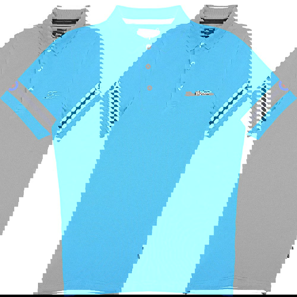 Ben Sherman Boys Blue Bar Polo