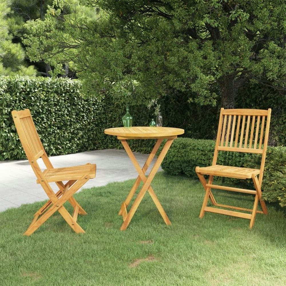 Berkfield 3 Piece Folding Garden Dining Set Solid Acacia Wood