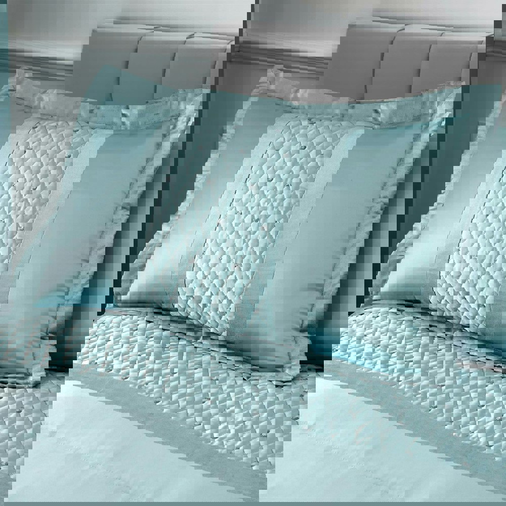 Catherine Lansfield Sequin Cluster Pillowsham Pair Duck Egg
