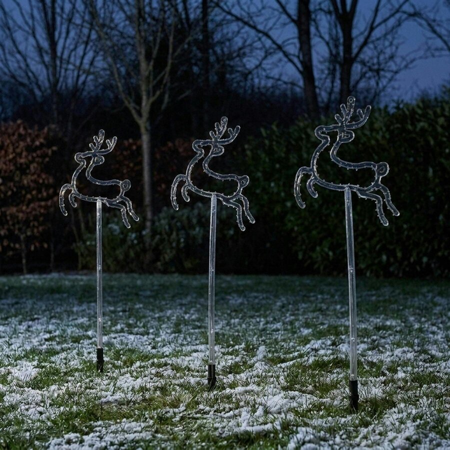 Garden Greatness Battery Operated Warm White Reindeer LED Stake Light