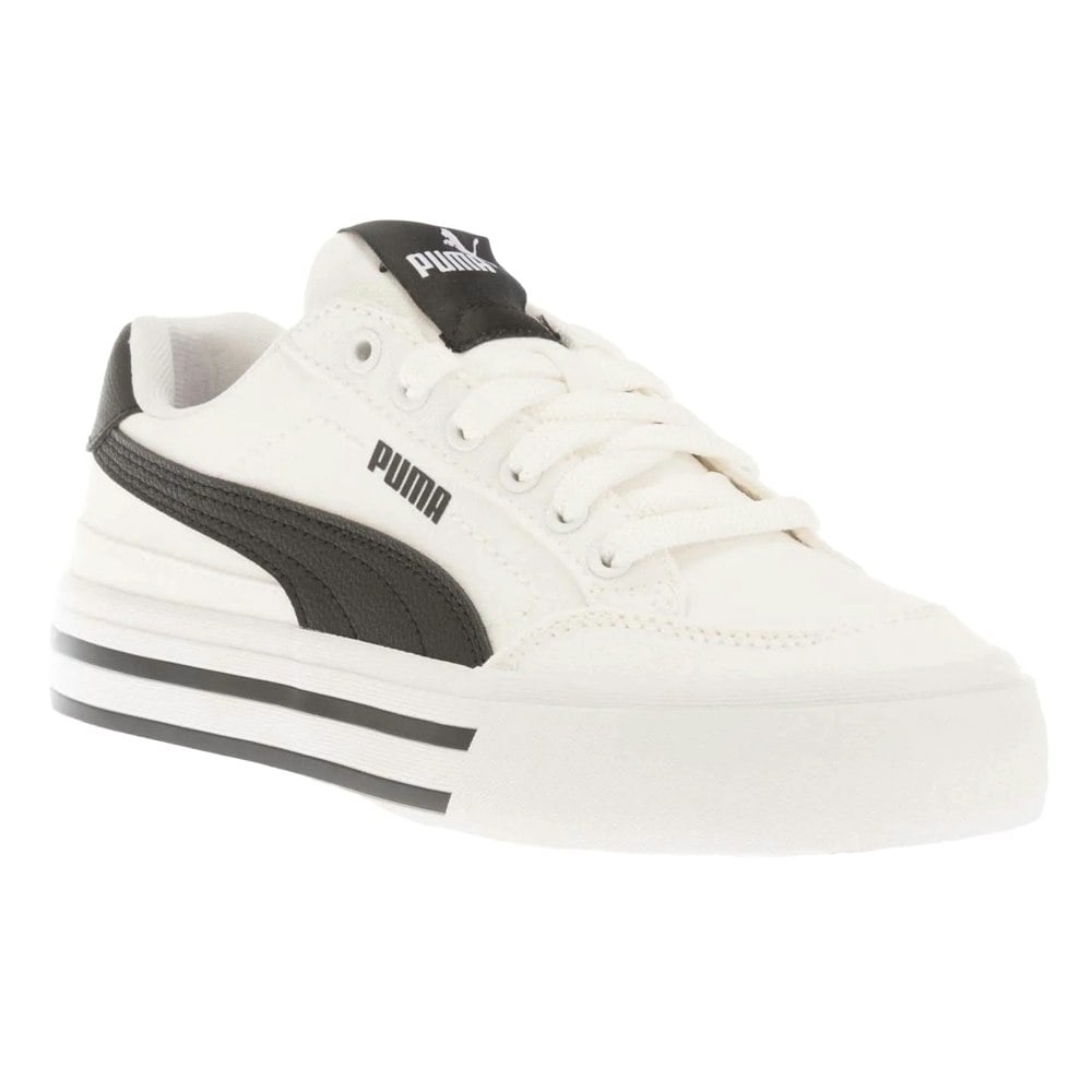 Puma Childrens/Kids Court Classic Vulc Trainers - Black/White