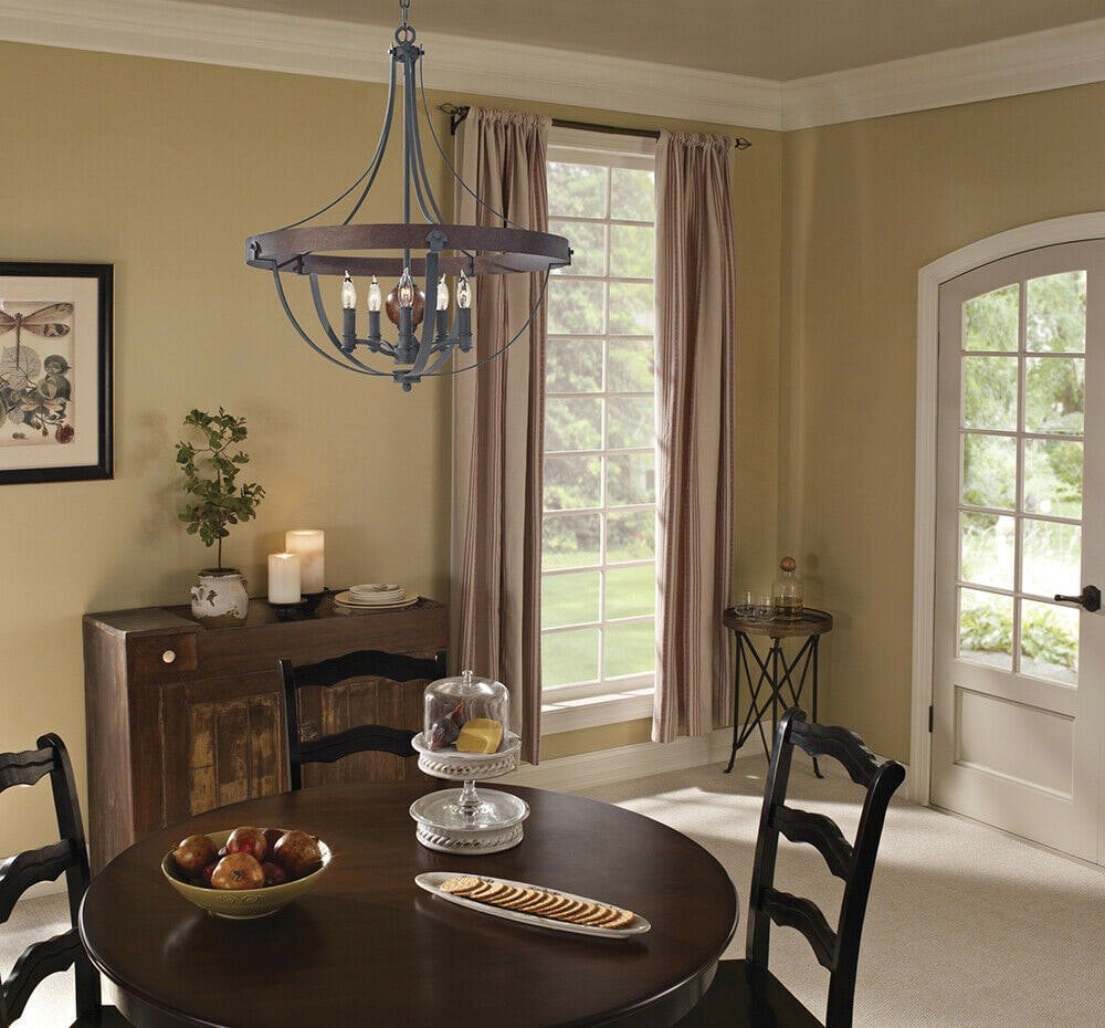 5 Bulb Chandelier Hanging Pendant LIght Charcoal Black LED E14 60W Bulb Loops