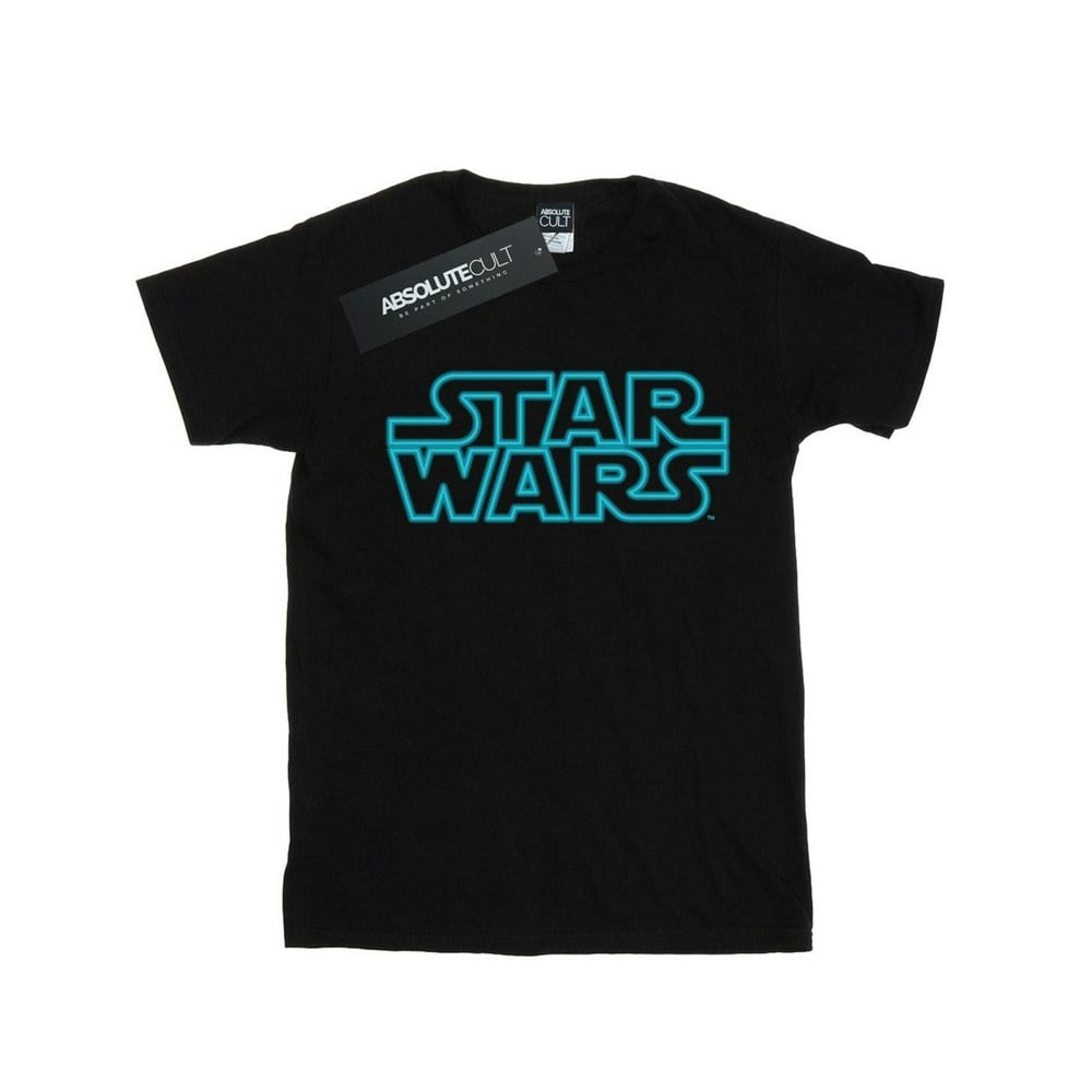 Star Wars Mens Neon Sign Logo T-Shirt - Black