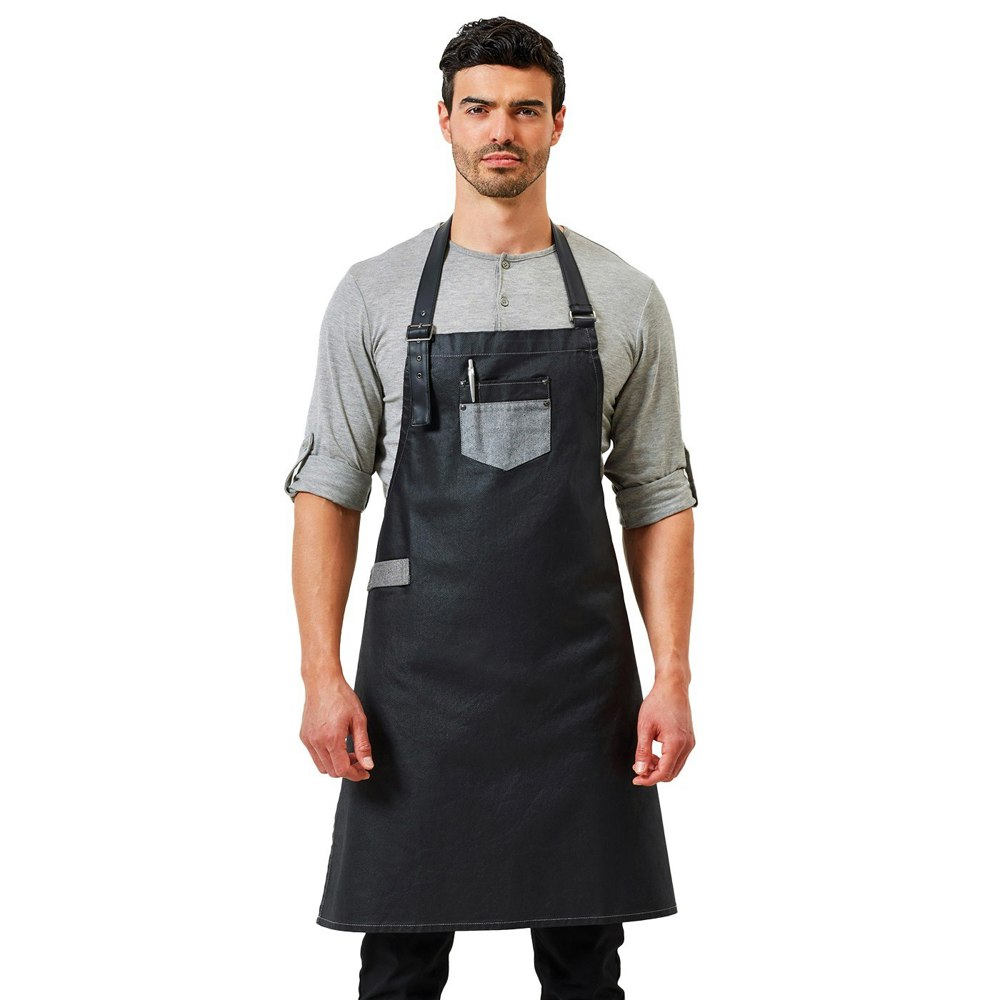 Premier Division Bibbed Apron - Black Denim