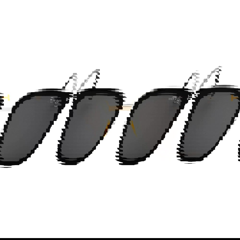 Tom Ford Asian Fit Smoke Grey Lens Shiny Black Sunglasses