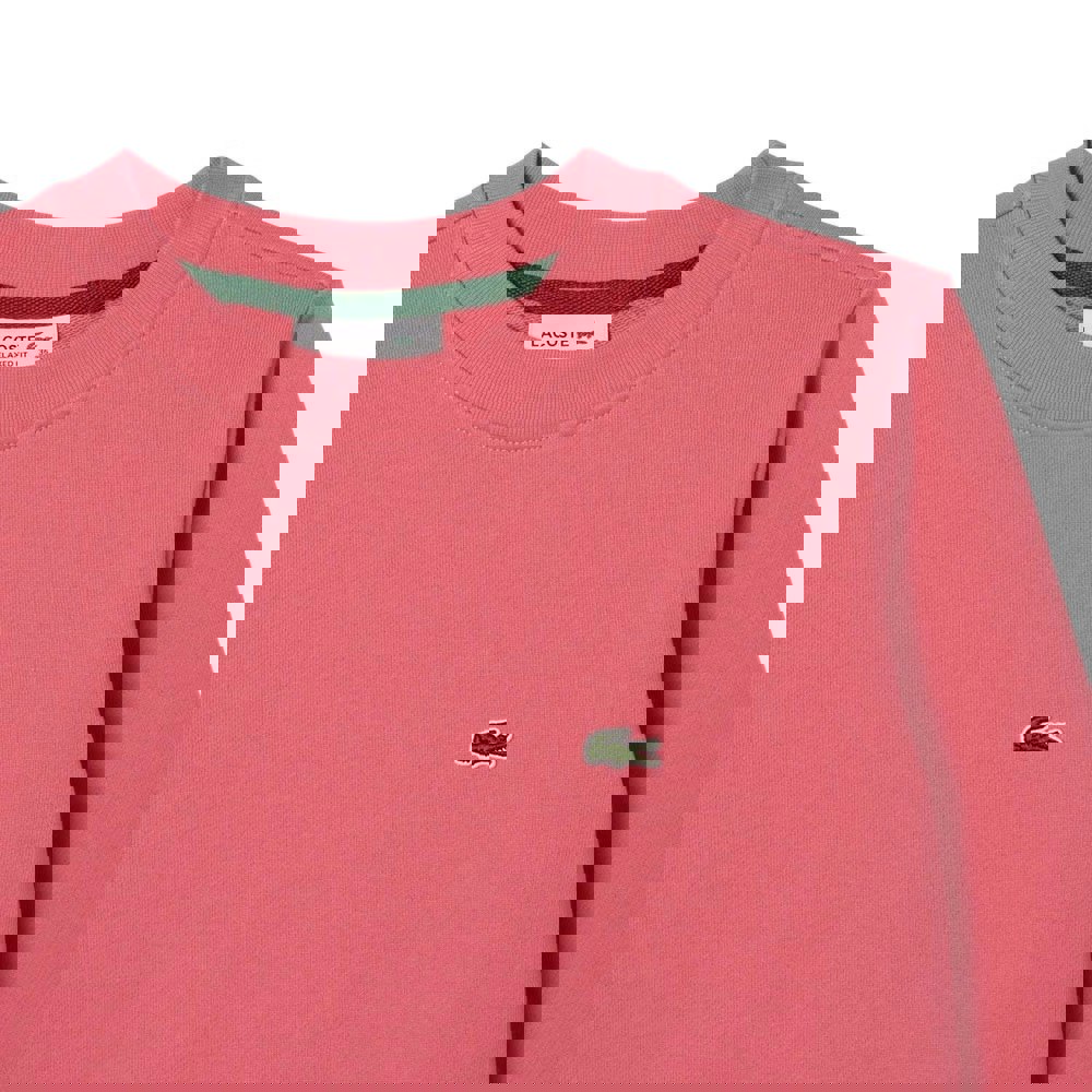 Lacoste Womens/Ladies Fleece Crew Neck Relaxed Fit Sweatshirt - Pink