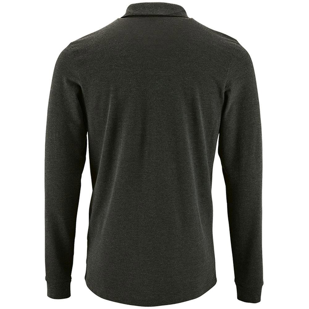 SOLS Mens Perfect Long Sleeve Pique Polo Shirt - Charcoal Marl