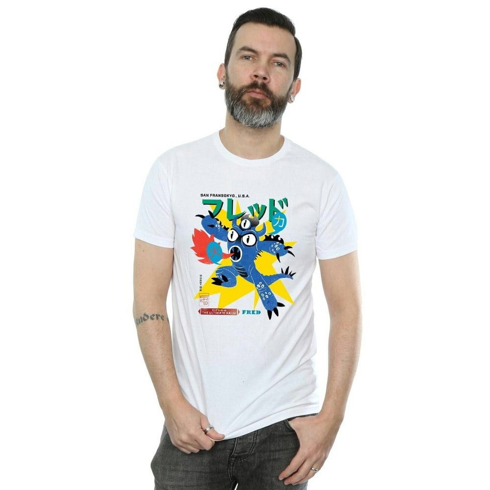 Disney Mens Big Hero 6 Fred Ultimate Kaiju T-Shirt - White