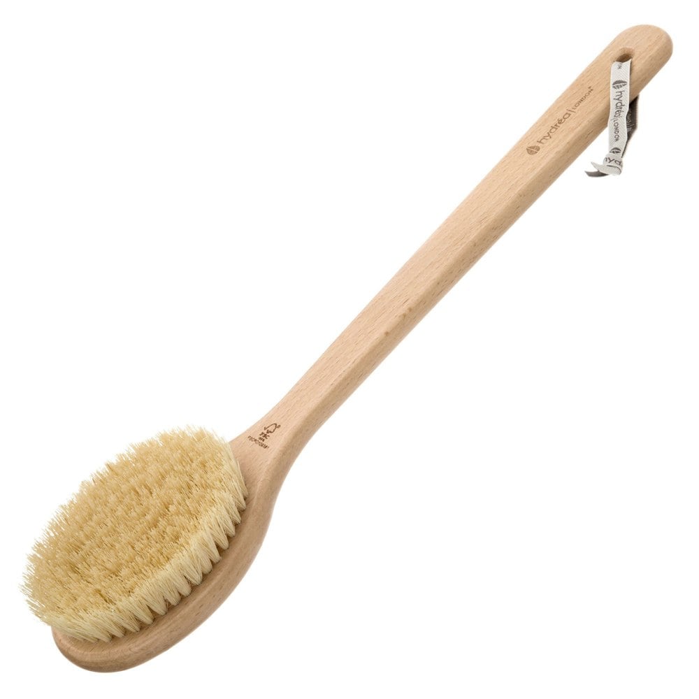 Hydréa London Vegan Long-Handled Dry Body Brush - FSC® Certified Beechwood with Cactus Bristle