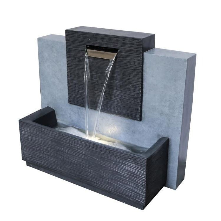 Tranquillity Water Features Ivyline Large Outdoor Contemporary Grey Contemporary Water Feature