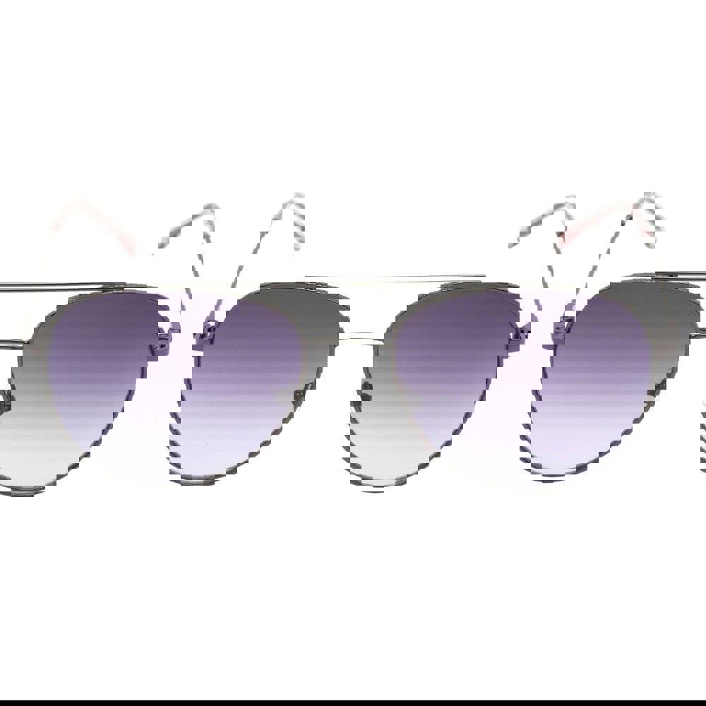 Calvin Klein Purple Gradient Lens Gunmetal Dark Silver Sunglasses