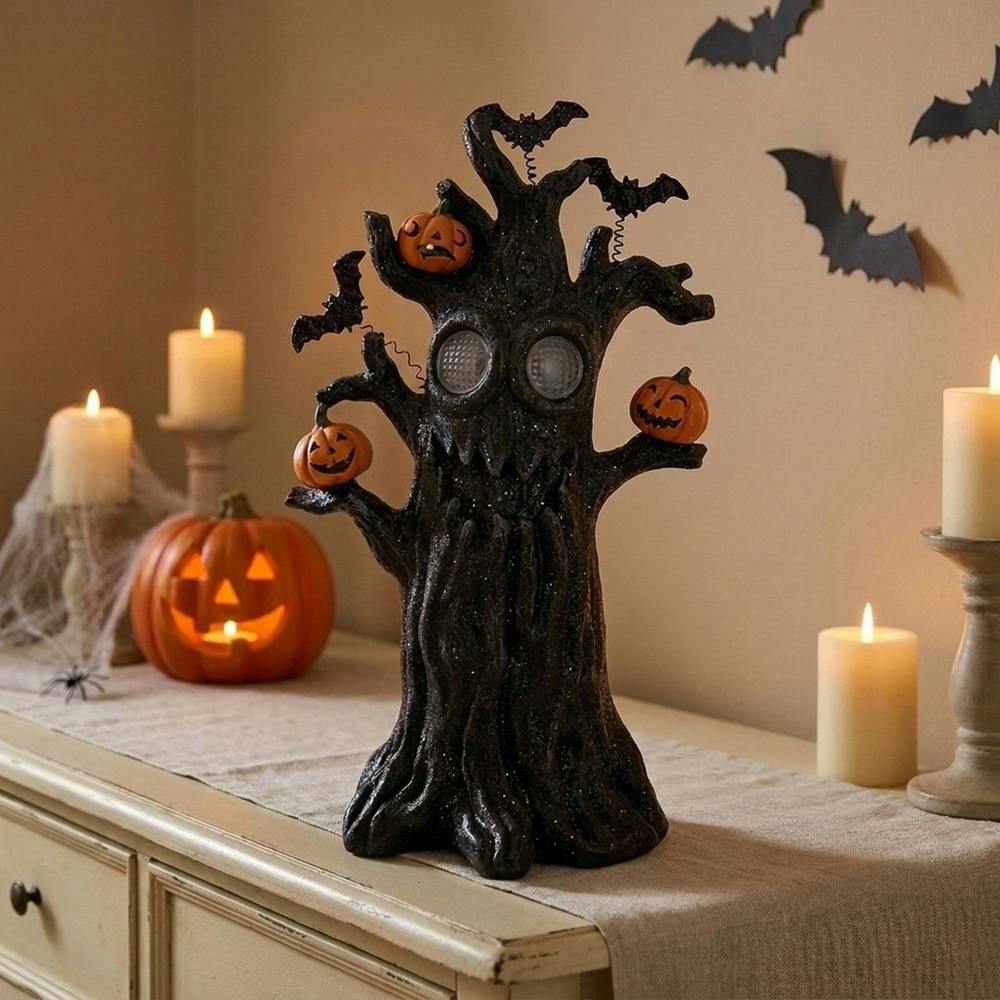 Garden Greatness LED Light-Up Pumpkin Bat Tree Ornament
