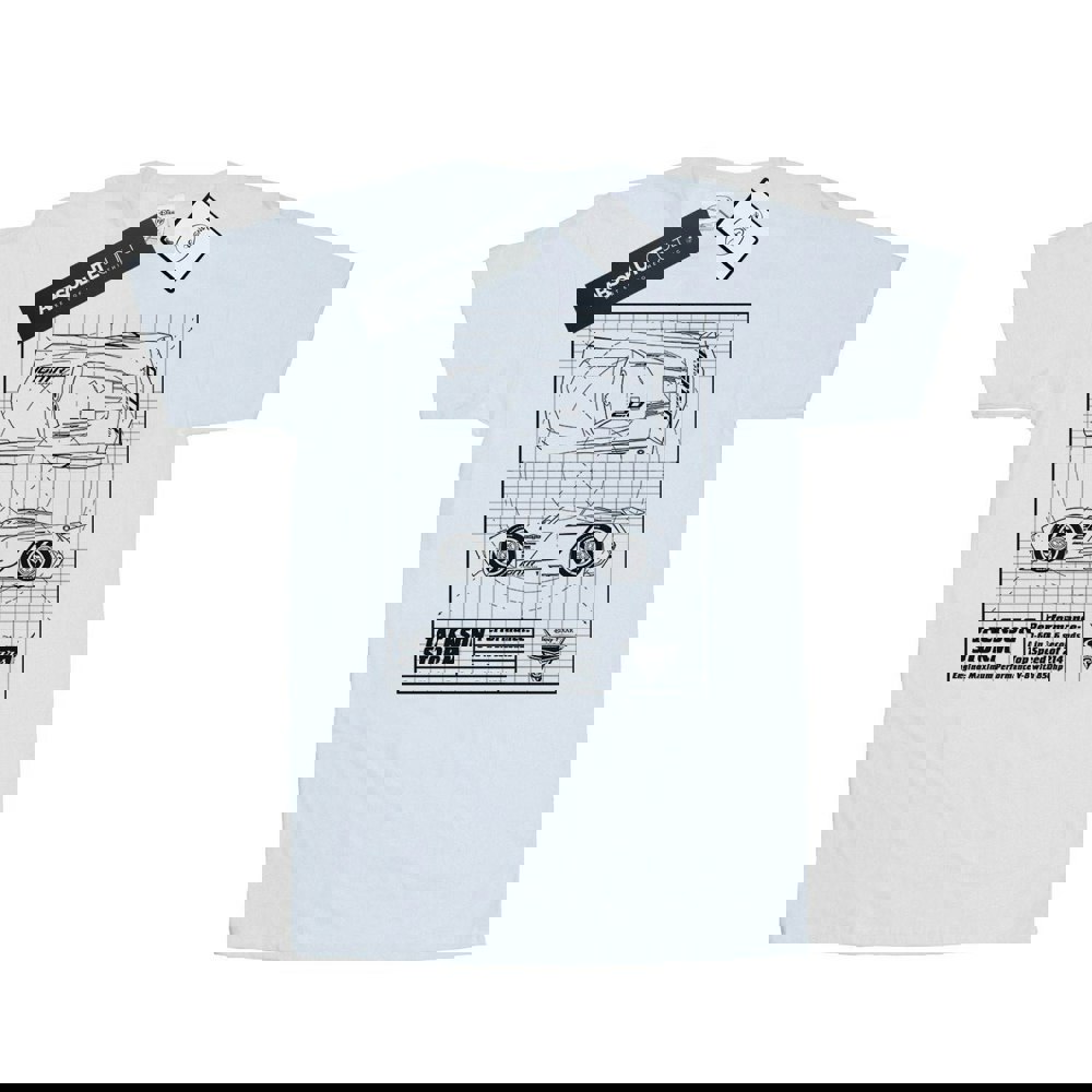 Disney Mens Cars Jackson Storm Blueprint T-Shirt - White