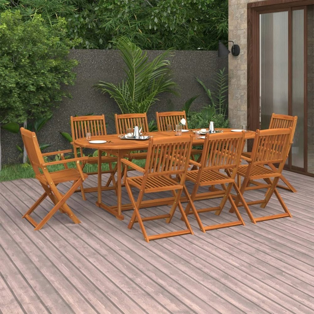 Berkfield 9 Piece Garden Dining Set Solid Acacia Wood