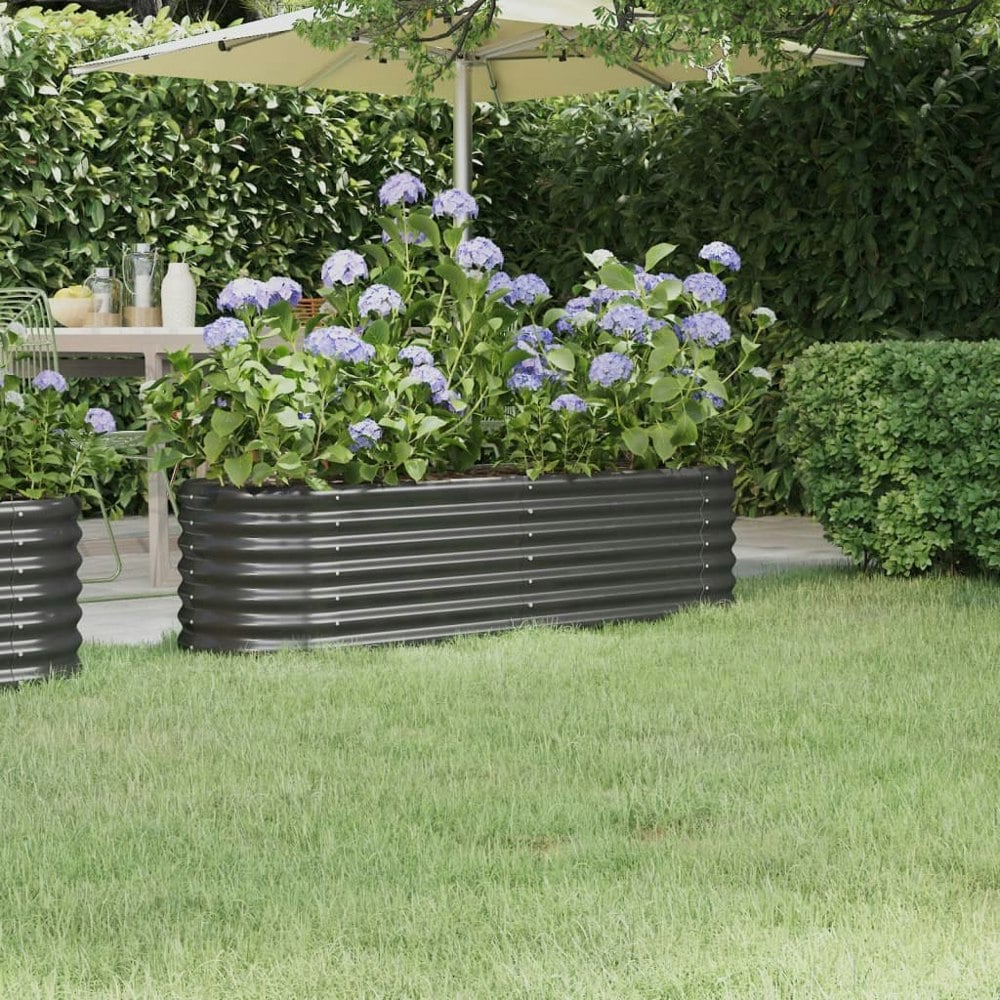 Berkfield Garden Raised Bed Powder-coated Steel 152x40x36 cm Anthracite