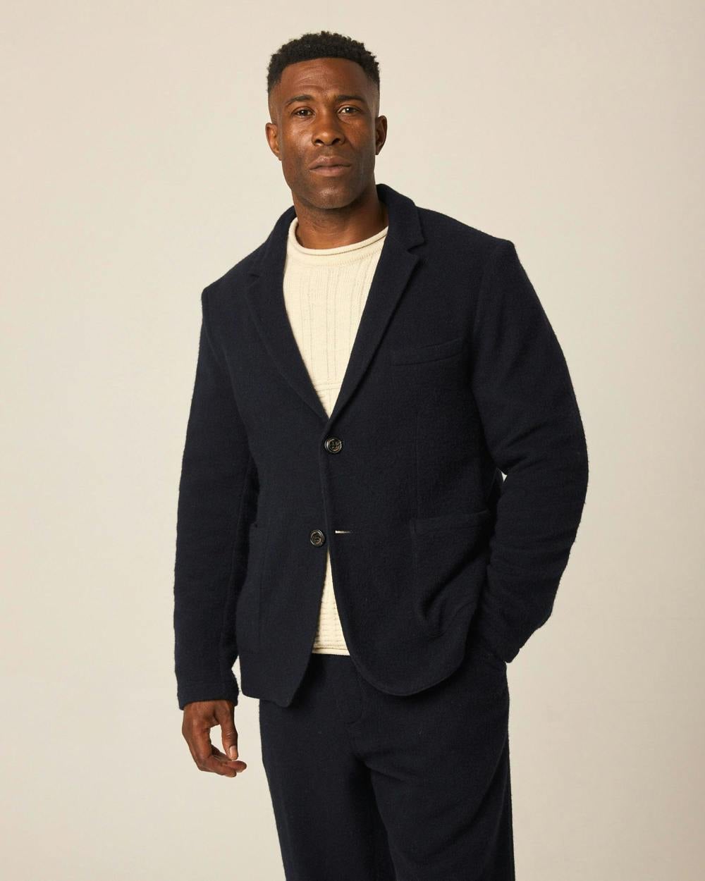 Peregrine Regent Wool Blazer - Navy