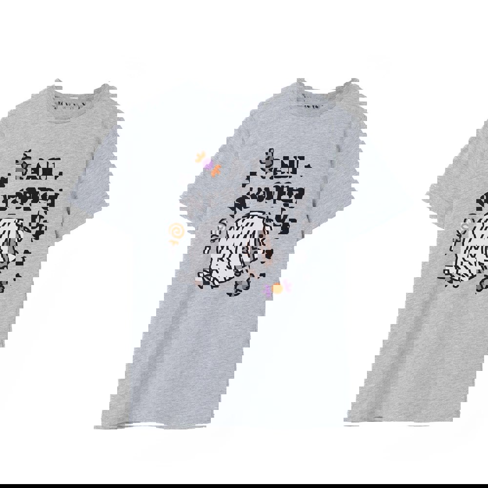 Pusheen Girls Halloween Mummy Marl T-Shirt - Grey