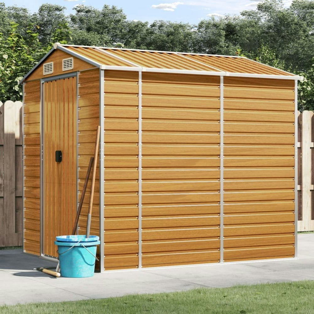 Berkfield Garden Shed Light Brown 191x215x198 cm Galvanised Steel