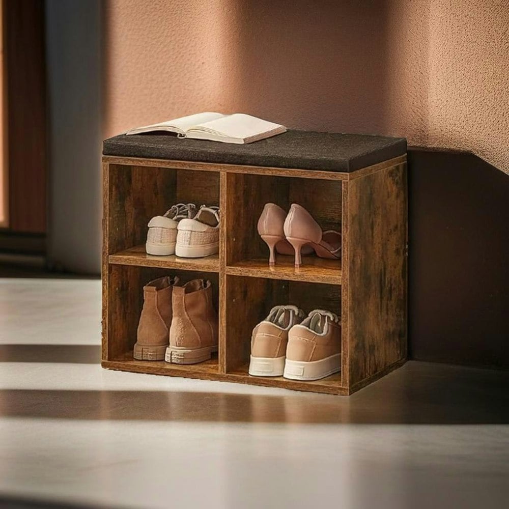 Modcraft Entryway Shoe Storage Bench with Cushion