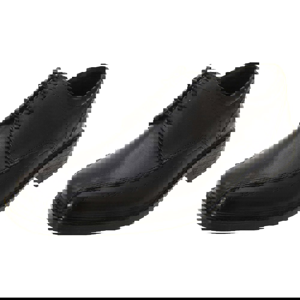 Roamers Mens Superlite Lace-Up Leather Shoes - Black