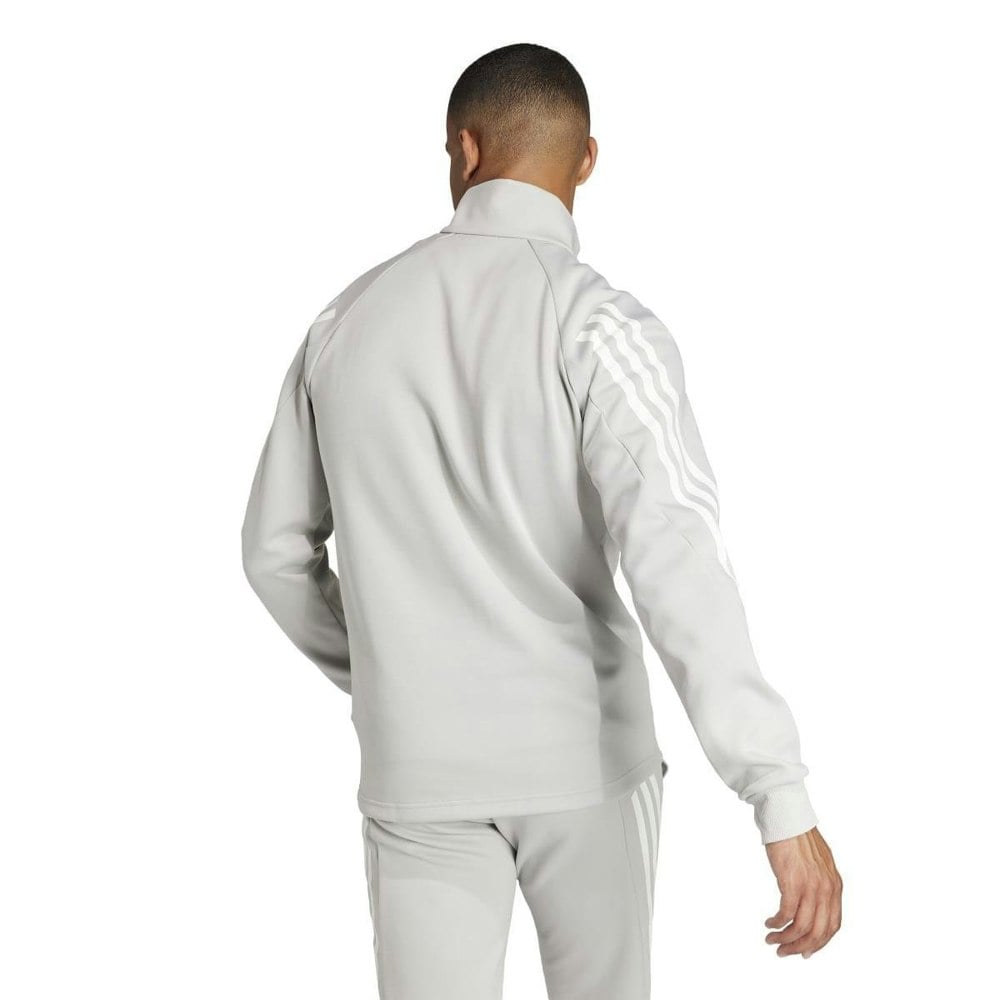 Adidas Mens Future Icons Striped Half Zip Sweatshirt - Grey