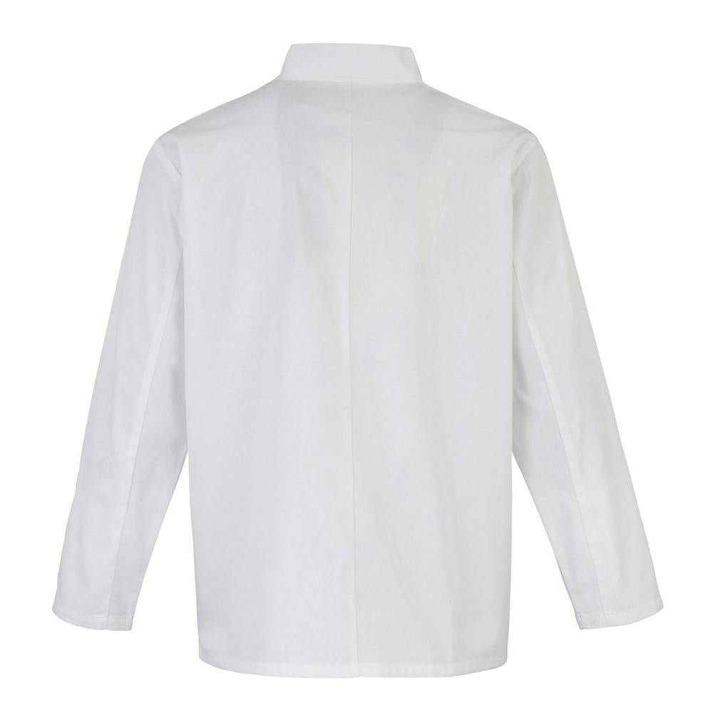 Premier Unisex Adult Stud Front Long-Sleeved Chef Jacket - White