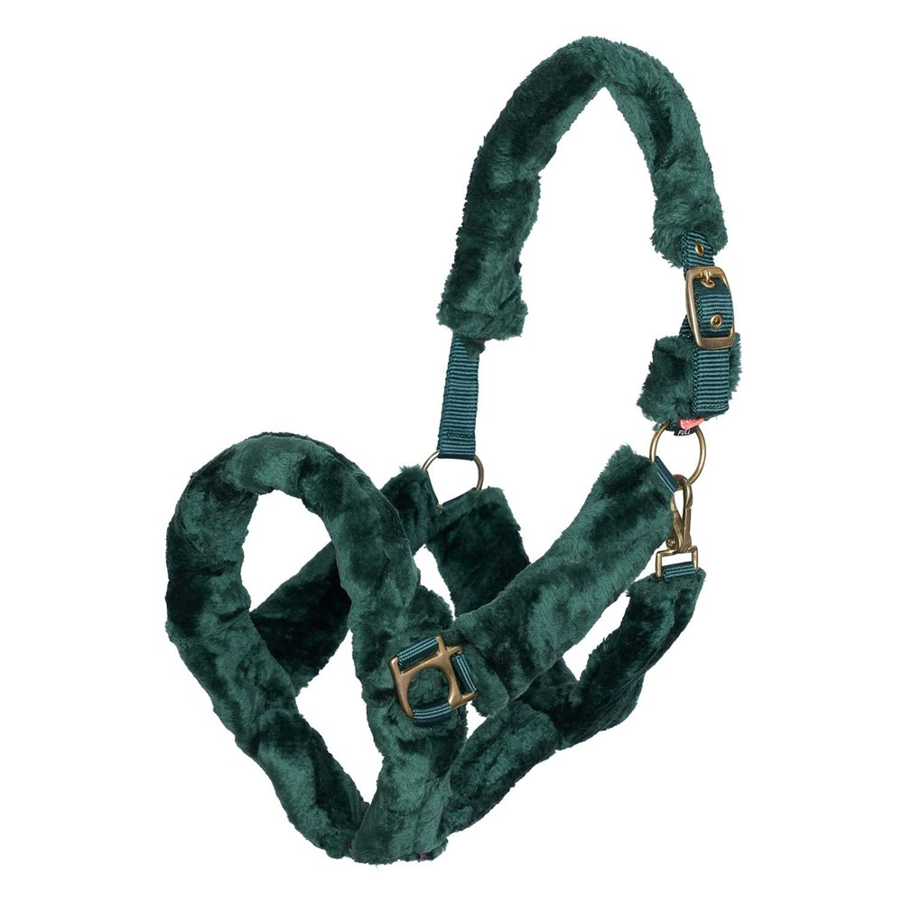 Imperial Riding IRHGo Star Faux Fur Horse Headcollar - Forest Green