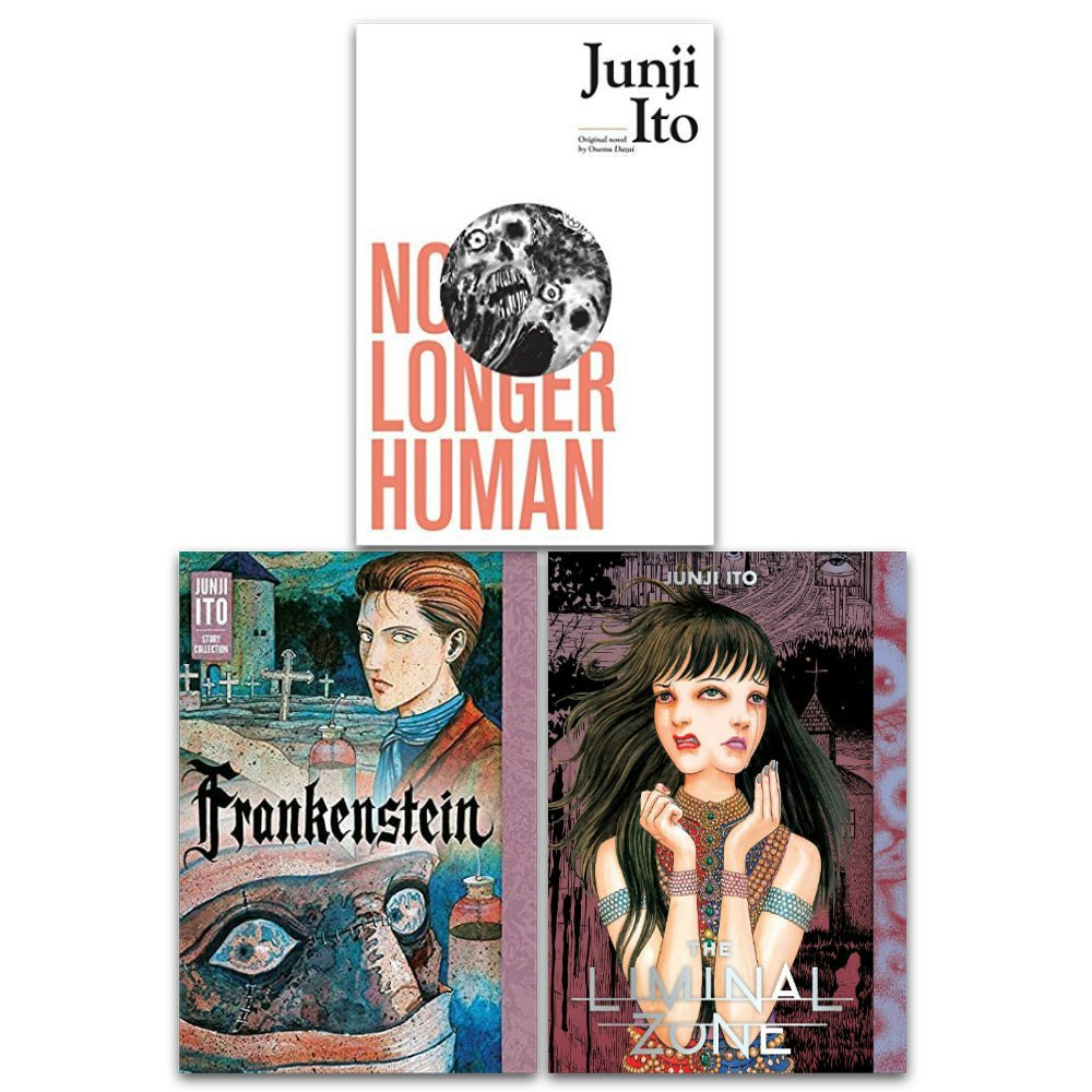 VIZ Media Junji Ito 3 Books Collection Set (No Longer Human, The Liminal Zone, Frankenstein)