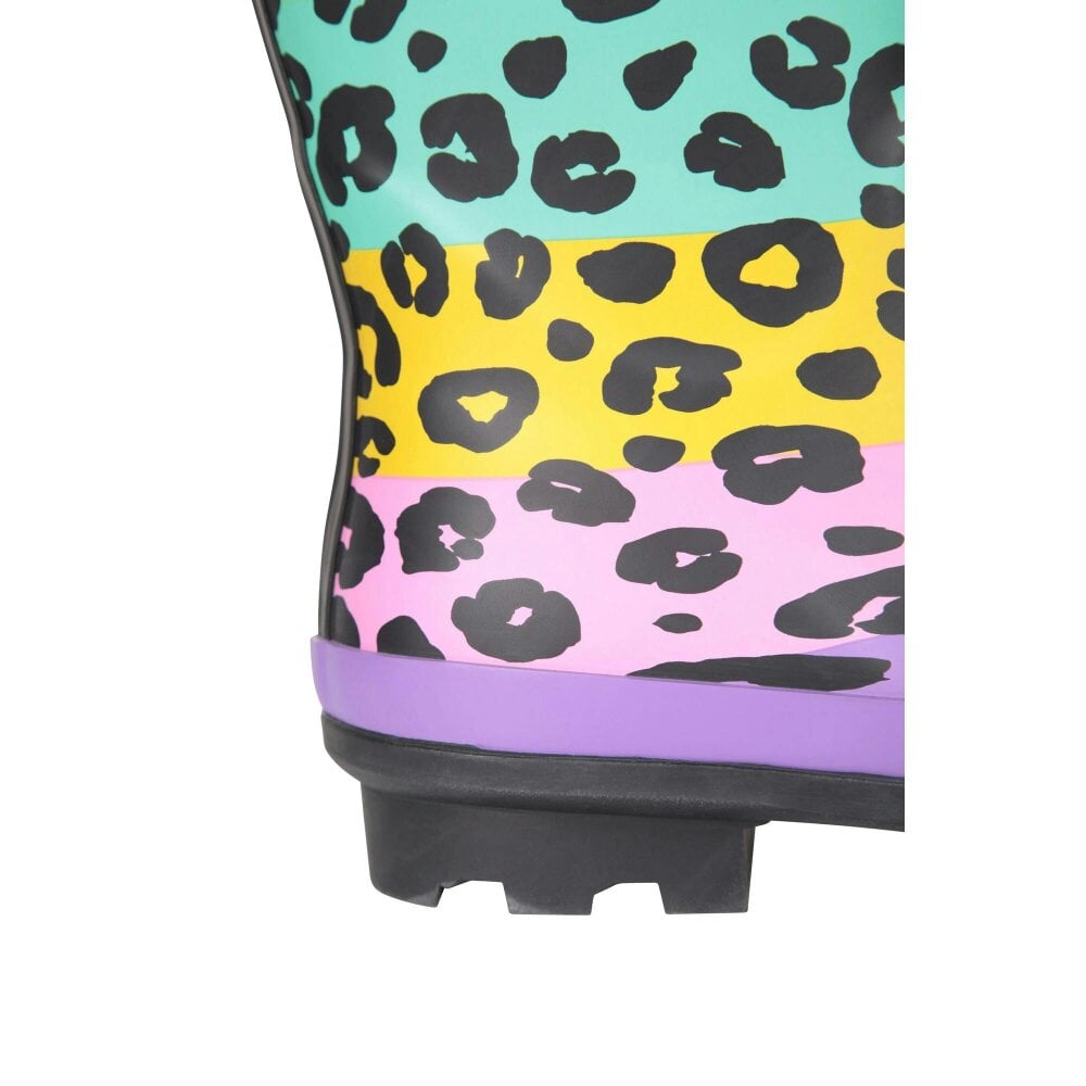 Mountain Warehouse Womens Leopard Print Wellington Boots - Bright Blue