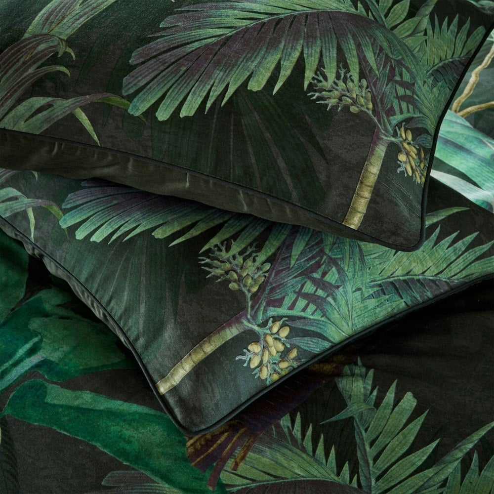 Paoletti Siona Tropical Duvet Cover Set - Green