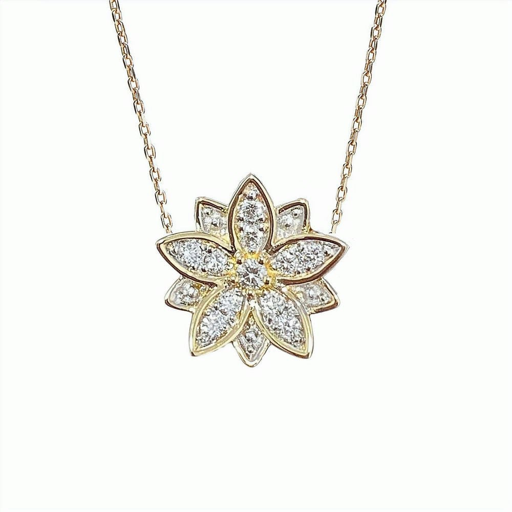 Eternal Bloom™ 14K Gold Diamond Flower Choker / Necklace