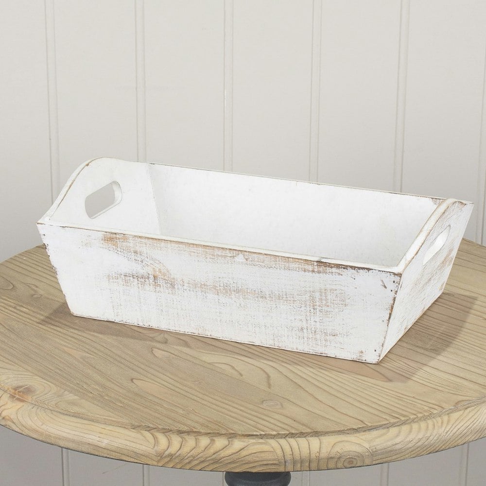 Whitewash Wooden Tray