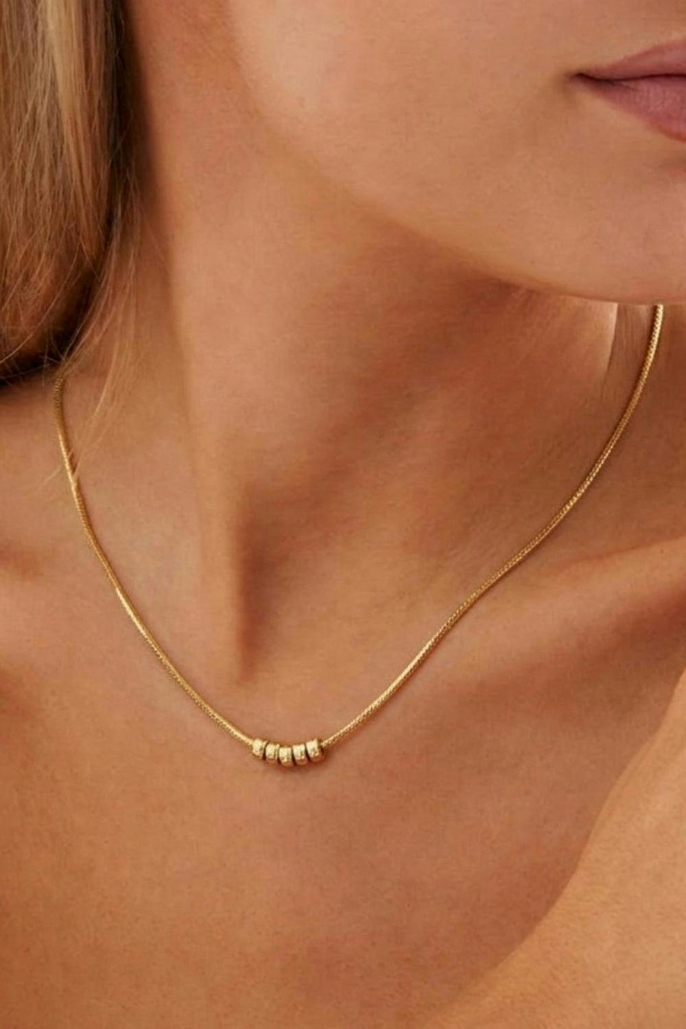 Serla Gold Plated Circle Pendant Necklace