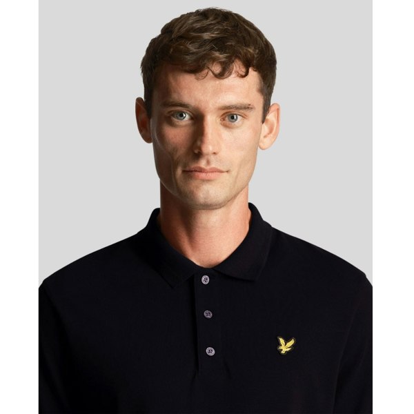 Lyle & Scott Textured Tipped Polo Shirt - Black