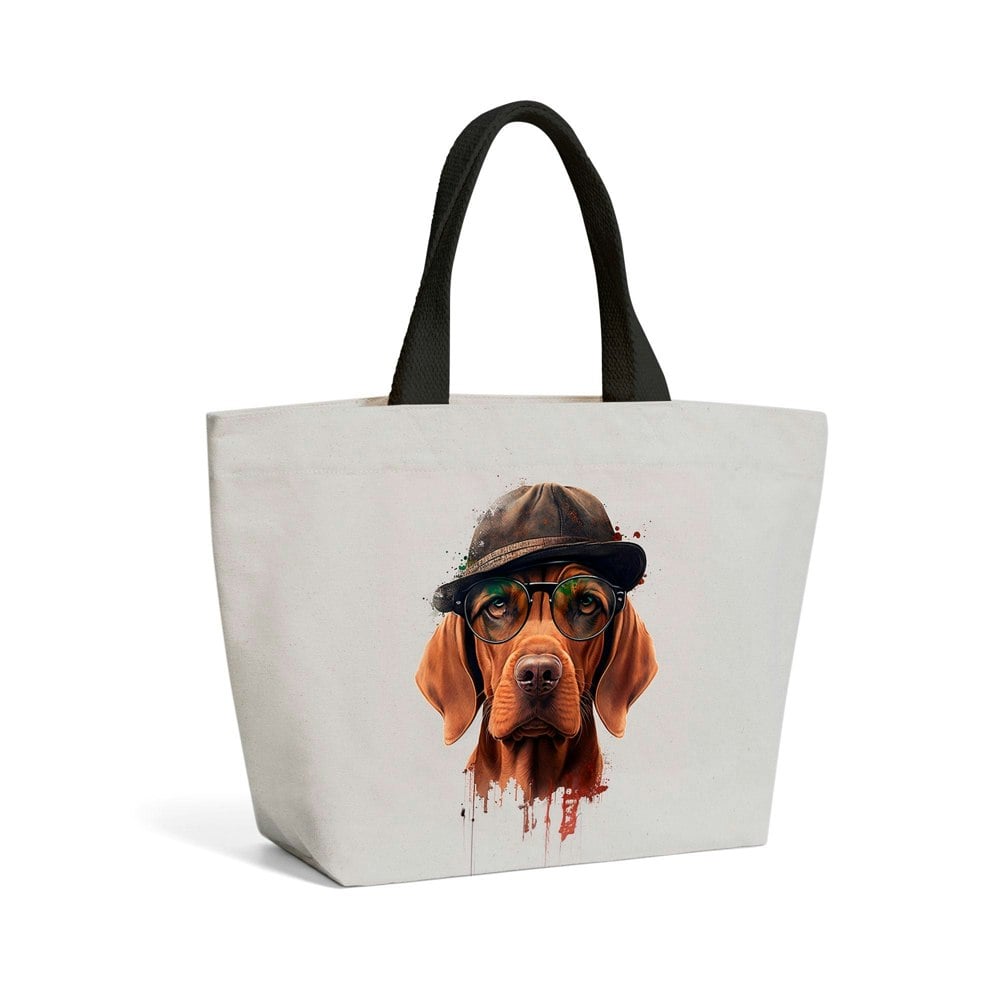 Warren Reed Hungarian Vizsla Dog Splashart Beach Shopper Tote Bag