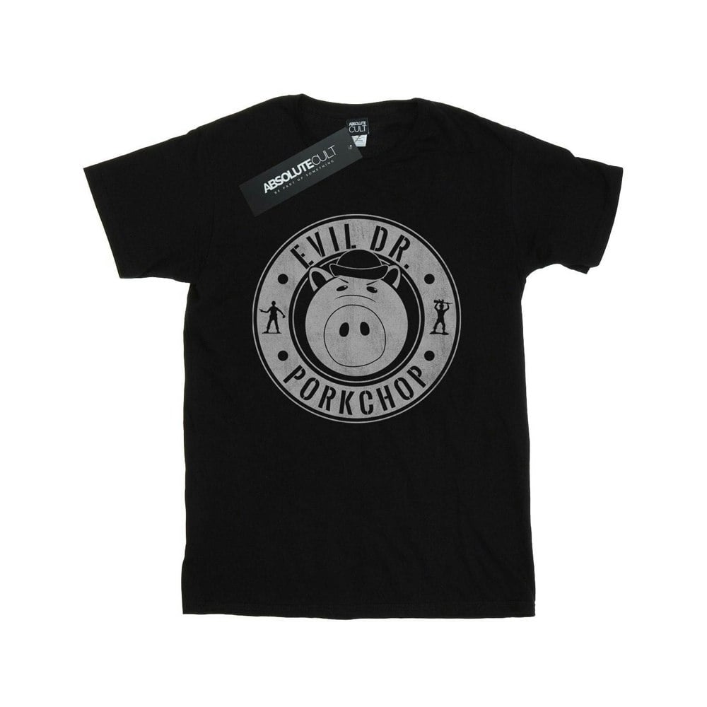 Disney Mens Toy Story Evil Dr Pork Chop T-Shirt - Black