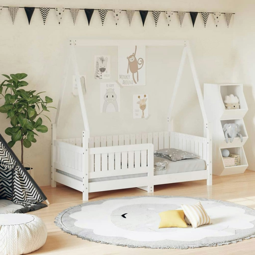 Berkfield Kids Bed Frame White 70x140 cm Solid Wood Pine