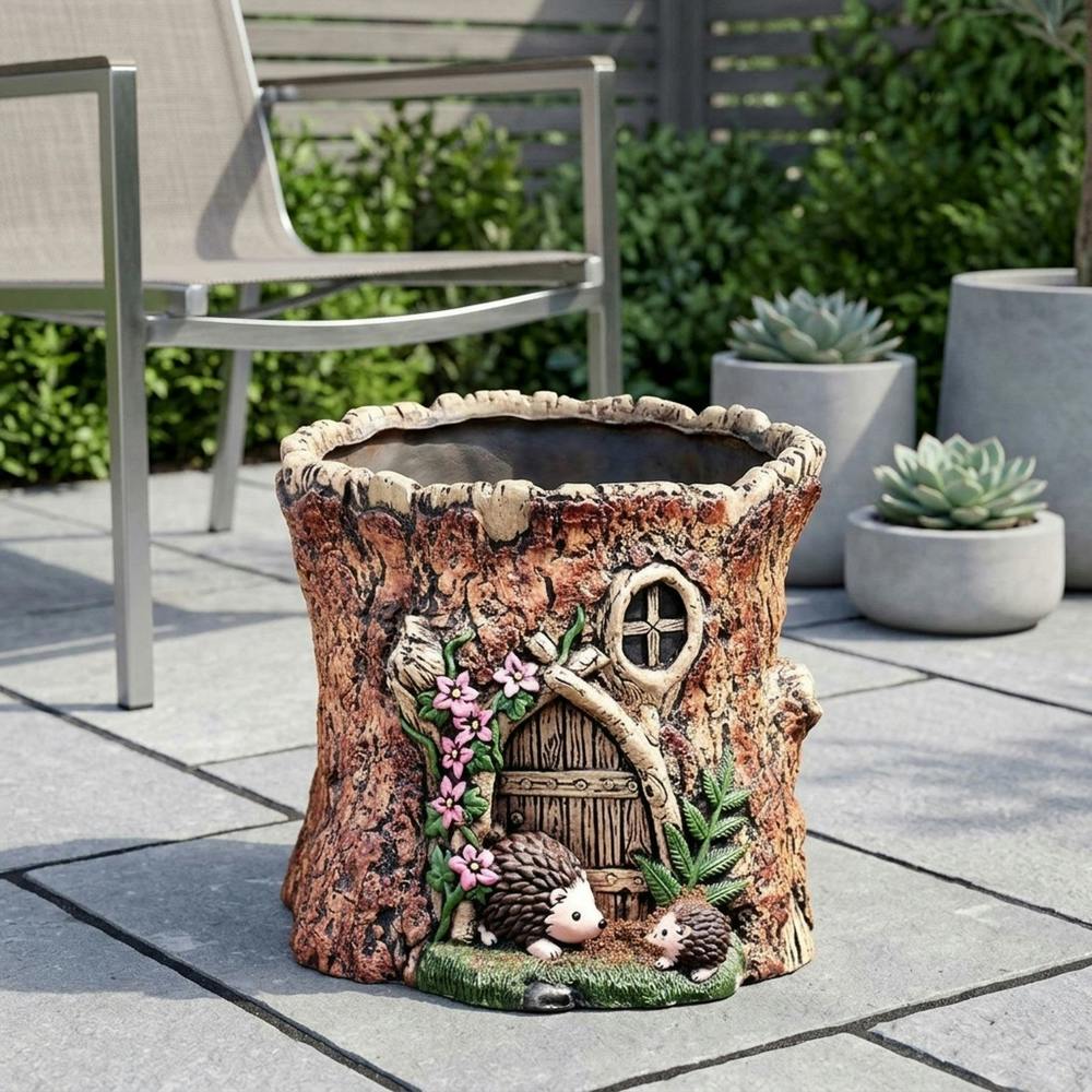 Garden Greatness Hedgehog Woodland Door Garden Planter Pot